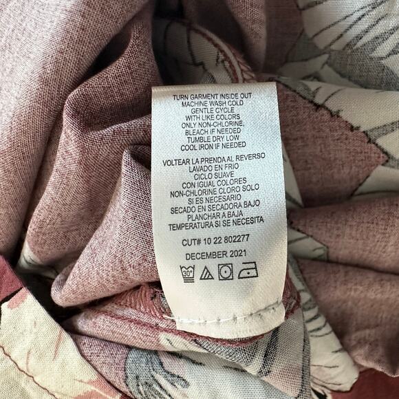 Mimi Chica Midi Dress Womens XL Brown Floral Sleeveless Tie Front V-Neck Smocked - Picture 6 of 7